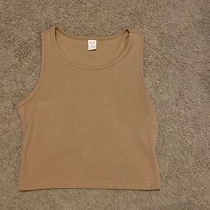 Nude razor back tank top